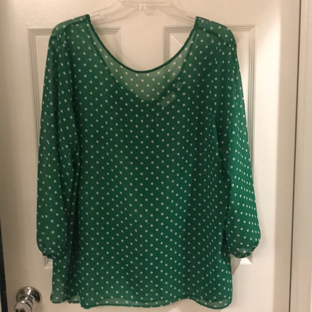 Green and white polka dot!